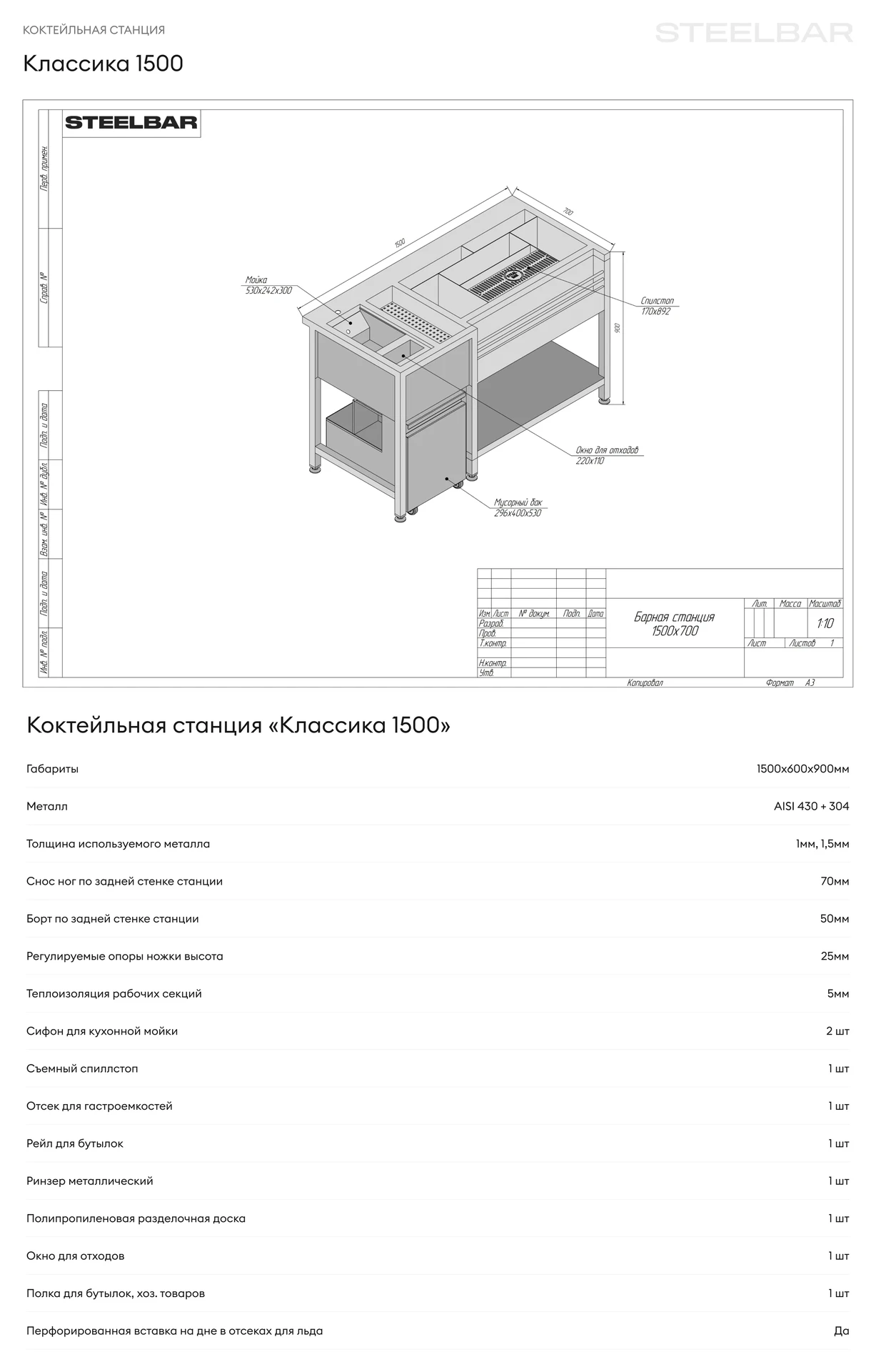 Классика 1500 - чертеж